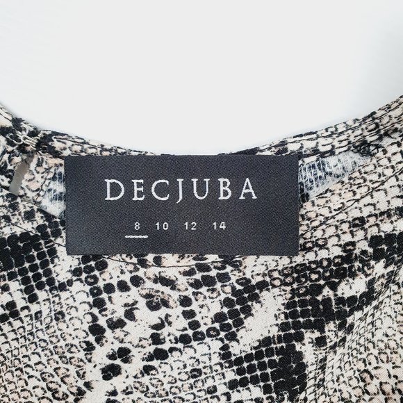 Decjuba Shift Dress Snakeprint Pockets Sz 8 - Picture 6 of 8